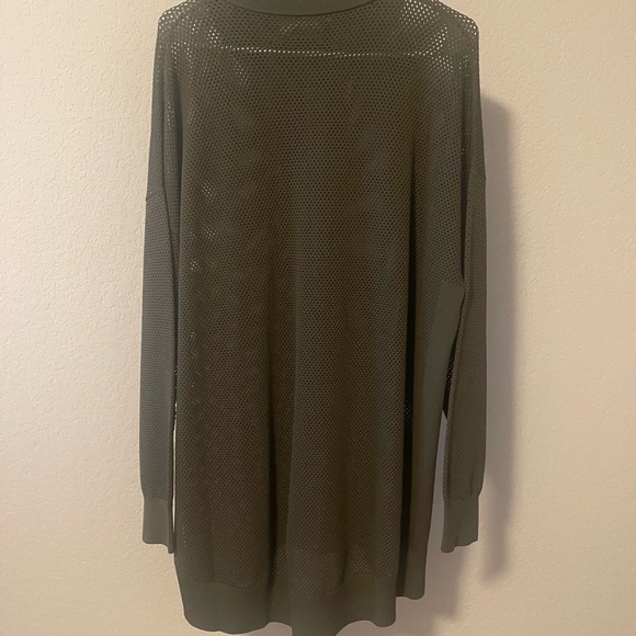 ALEEZA PARIS OLIVE GREEN ZIP UP LONG SWEATER SIZE XL - Picture 4 of 9